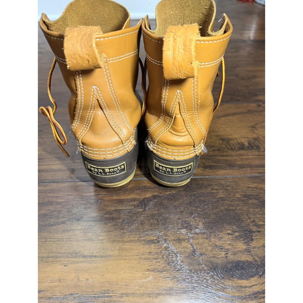 L.L. Bean Boots Duck Boots Brown Leather Rubber Waterproof Size 7 M - Picture 4 of 7